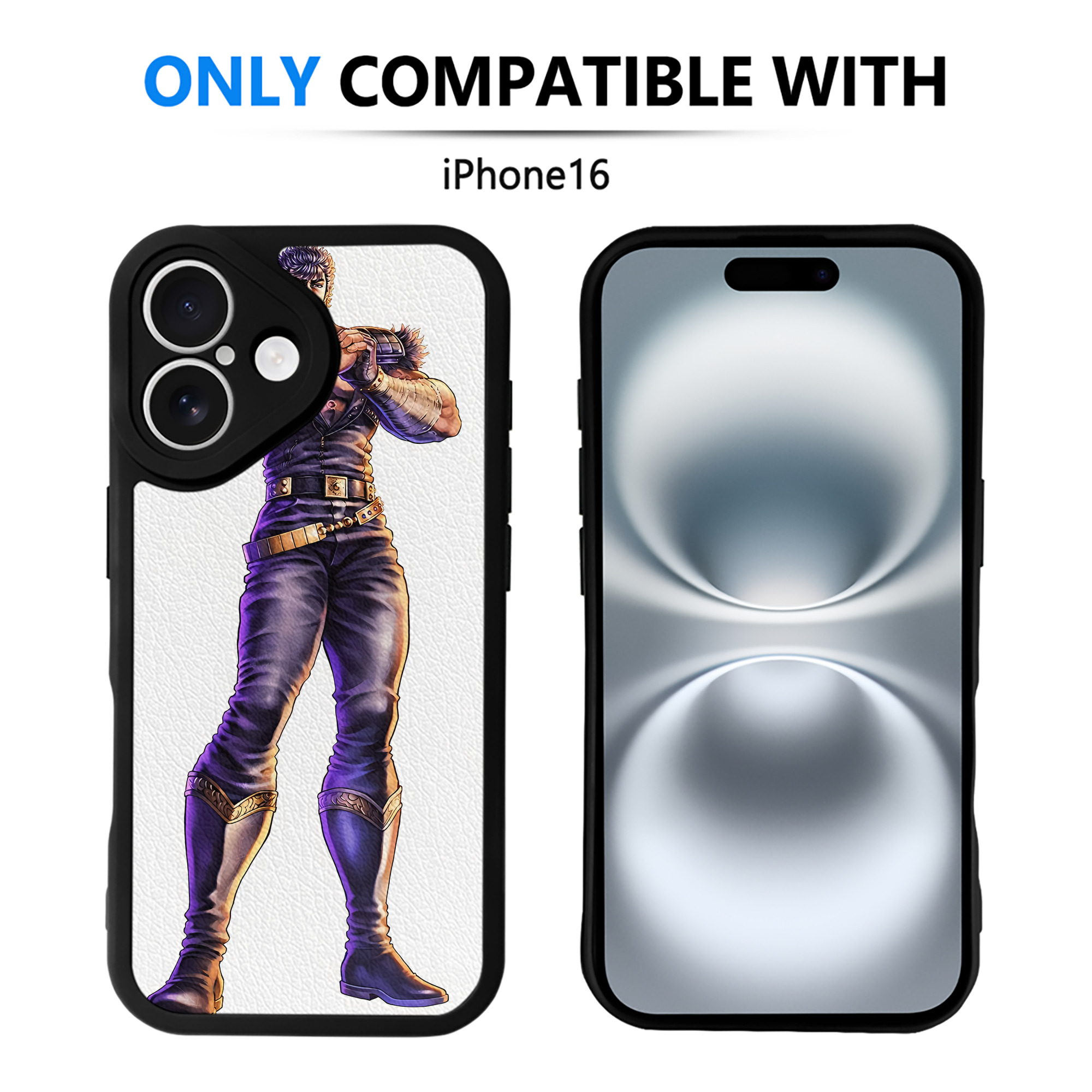 （画像用） 北斗の拳 Fist of the North Star 【iPhone 16シリーズ対応】シリコンスマホケース（レザー調） 材質：シリコン